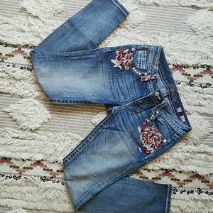 Miss me jeans embroidered
